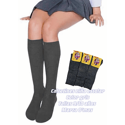 Calcetas niña escolares marca o’más color gris tallas para 9/10 años la docena 
