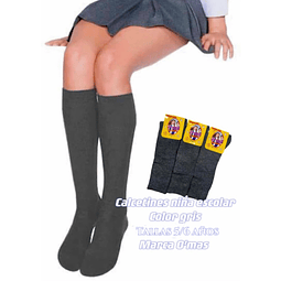 Calcetas niña escolares marca o’más color gris tallas para 5/6 años la docena 