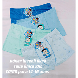 Boxer juvenil licra MODELOS OFERTA tallas xxl cómo para 14/16 años la docena 