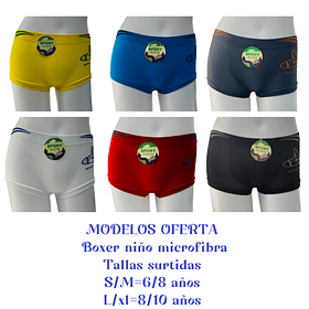 Boxer niño microfibras MODELOS OFERTA tallas y colores surtidas la docena