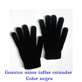 Guantes de lana para niños color negra tallas estándar la docena