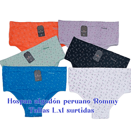 Hospan Rommy para señora algodón 💯peruano tallas L/Xl y colores surtidas la docena 