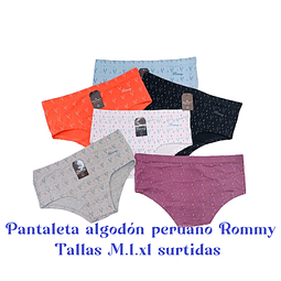 Pabtaleta Rommy para  señora algodón 💯peruano tallas y colores surtidas la docena 