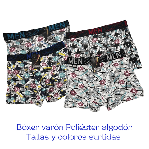 Bóxer varón Poliéster algodón tallas y colores surtidas la docena 