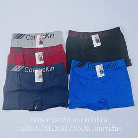 Bóxer varón microfibra tallas y colores surtidas la docena 