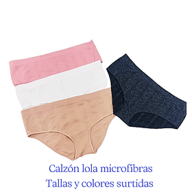 Calzón Lola microfibra tallas y colores surtidas la docena 