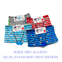 Boxer de niño algodón tallas y colores surtidas la docena 