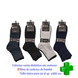 Calcetas varon diabético sin costuras bambú💯colores surtidas la docena 