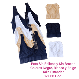 Peto juvenil microfibra tallas estándar y colores surtidas la docena 