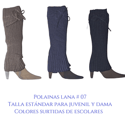 Polainas lana #07 talla estándar y colores surtidas la docena 