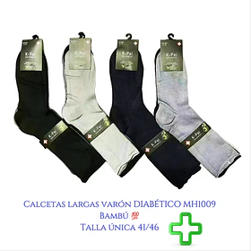 Calcetas varón DIABÉTICO alta caña MH1009 sin costuras la docena 