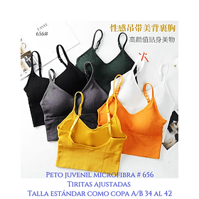 Peto microfibra con tiritas ajustables diseños acabalado fino talla estándar y colores surtidas la docena 