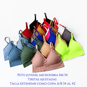 Peto microfibra con tiritas ajustables diseños acabalado fino talla estándar y colores surtidas la docena 