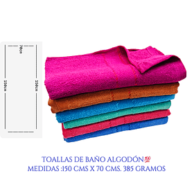 Toallas de baño algodón💯 y colores surtidas la docena 