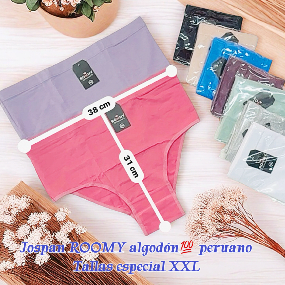 Pantaleta ROMMY TALLA EPSECIAL XXL algodón💯 peruano la doce