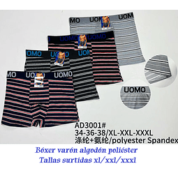 Boxer varón algodón poliéster tallas y colores surtidas la docena 