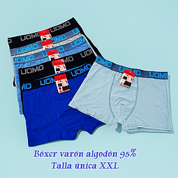 Boxer varón algodón 95% talla única XXL y colores surtidas la docena 