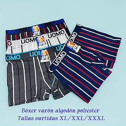 Boxer varón algodón poliéster tallas y colores surtidas la docena 