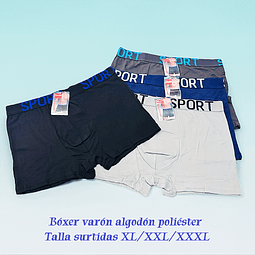 Boxer varón algodón poliéster tallas y colores surtidas la docena 