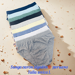 Sunga varón algodón 💯peruano talla única L y colores surtidas la docena 