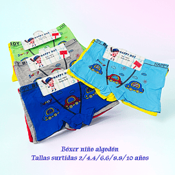 Bóxer niño algodón tallas y colores surtidas la docena 