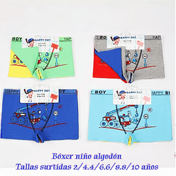 Bóxer niño algodón tallas y colores surtidas la docena 