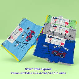 Bóxer niño algodón tallas y colores surtidas la docena 