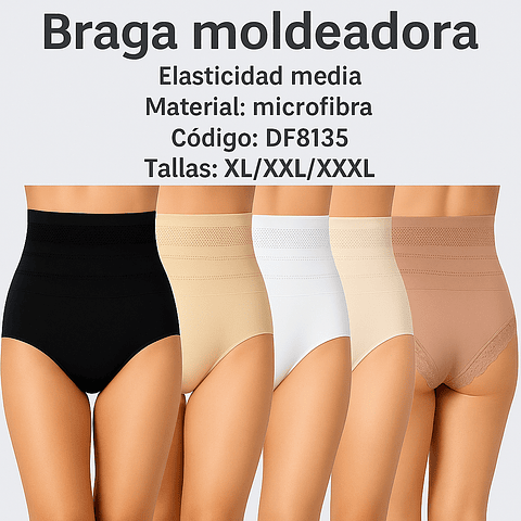 Calzón Faja Moldeador microfibra #DF8135 tallas y colores surtidas la docena