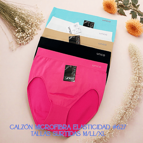Calzón señora microfibra Súper elasticidad tallas y colores surtidas la docena 