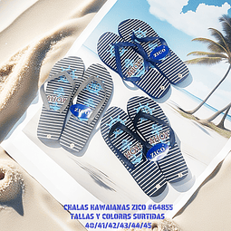 Chalas hawaianas marca ZICO tallas y colores surtidas la docena 