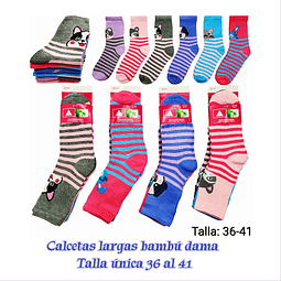 Calcetas bambú dama talla única 36 al 41 la docena 