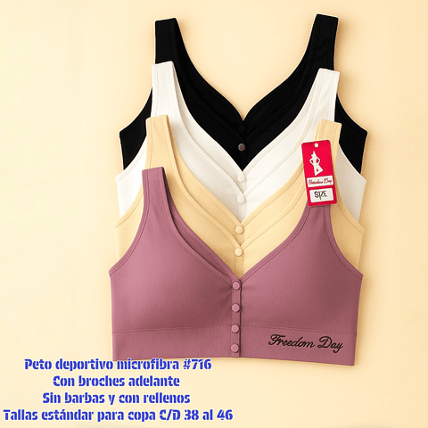 Peto deportivo microfibra talla estándar  y colores surtidas la docena 