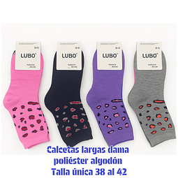 Calcetas Dama oferta poliéster talla única y colores surtidas la docena 