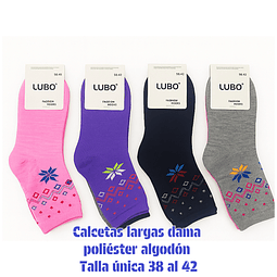 Calcetas Dama oferta poliéster talla única y colores surtidas la docena 