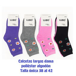 Calcetas Dama oferta poliéster talla única y colores surtidas la docena 