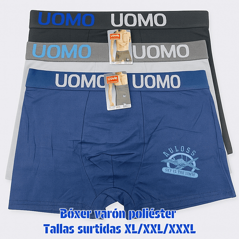 Bóxer varón poliéster algodón tallas y colores surtidas la docena 