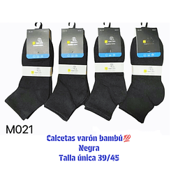 Calcetas bambú💯 varón  talla única 39/45 y colores negra la docena 