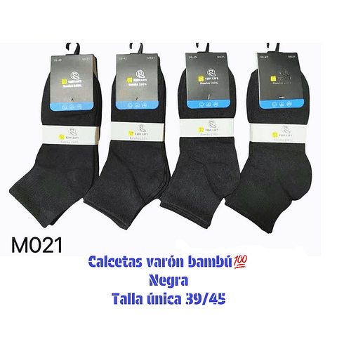 Calcetas bambú💯 varón  talla única 39/45 y colores negra la docena 