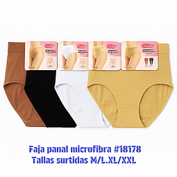 Calzón faja panal microfibra tallas y colores surtidas la docena 