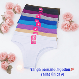 Tanga peruano algodón💯 talla única M y colores surtidas la docena 