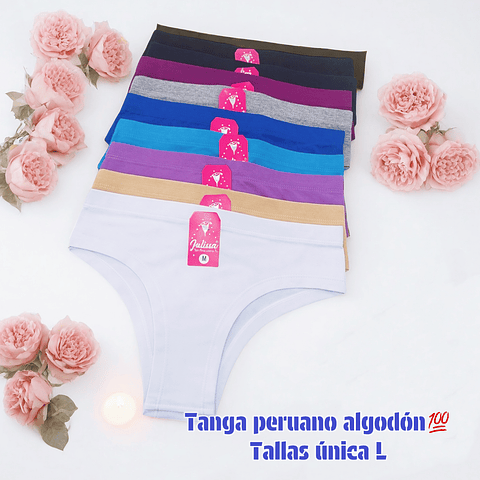 Tanga peruano algodón💯 talla única L y colores surtidas la docena