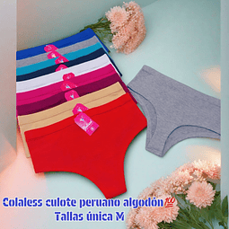 Colaless culote algodón💯 peruano talla única M y colores surtidas la docena 