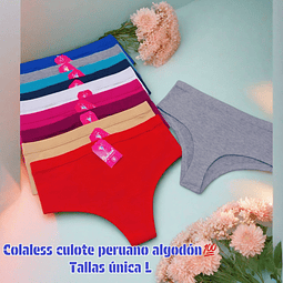 Colaless culote algodón💯 peruano talla única L y colores surtidas la docena 
