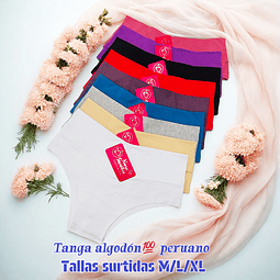 Tanga peruano algodón 💯 tallas y colores surtidas la docena 