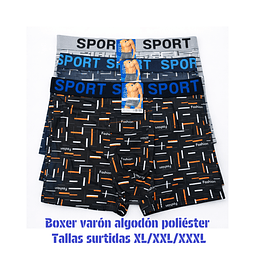 Bóxer varón algodón poliéster tallas y colores surtidas la docena 