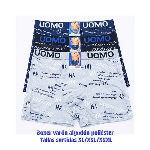 Bóxer varón algodón poliéster tallas y colores surtidas la docena 