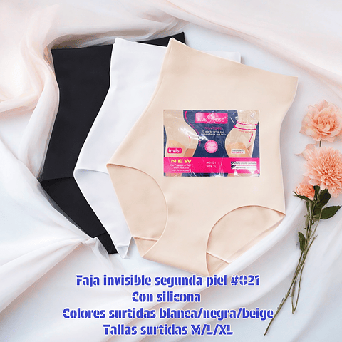 Calzón faja invisible con silicona tiros altos /tallas y colores surtidas la docena 
