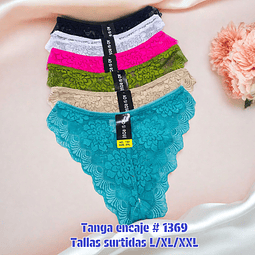 Calzón Lola algodón con encaje tallas y colores surtidas la docena 