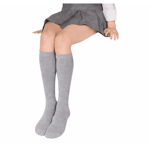 Calcetas niña escolares marca Stavios color gris talla 9/10 años la docena 