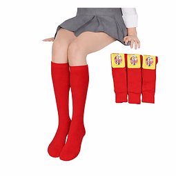 Calcetas niña escolares marca Omas color Rojo talla 10/11 años la docena 